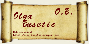 Olga Bušetić vizit kartica